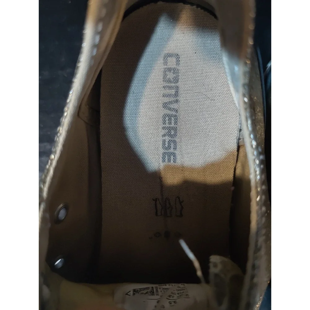 Converse All‎ Star Tennis Shoes Gold Glitter Juniors Size 4 Womens 5.5